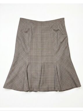Olsen Europe Glen Plaid Trumpet Midi Skirt B Plaid A-Line Skirt Neutral Size 10